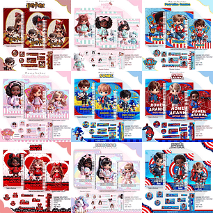 Arquivo Combo Escolar Mascotes IA 2026 - 15 Temas - Pamella