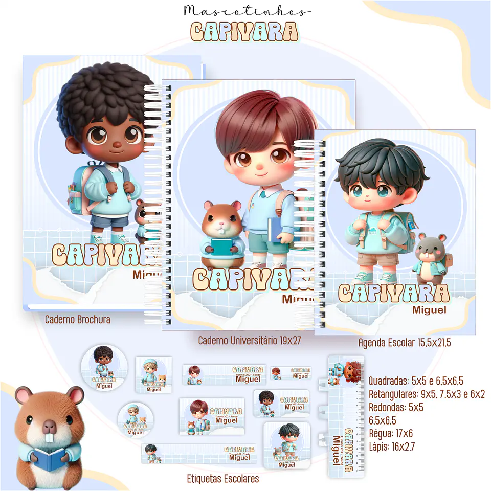 Arquivo Combo Escolar Mascotes IA 2026 - 15 Temas - Pamella 2