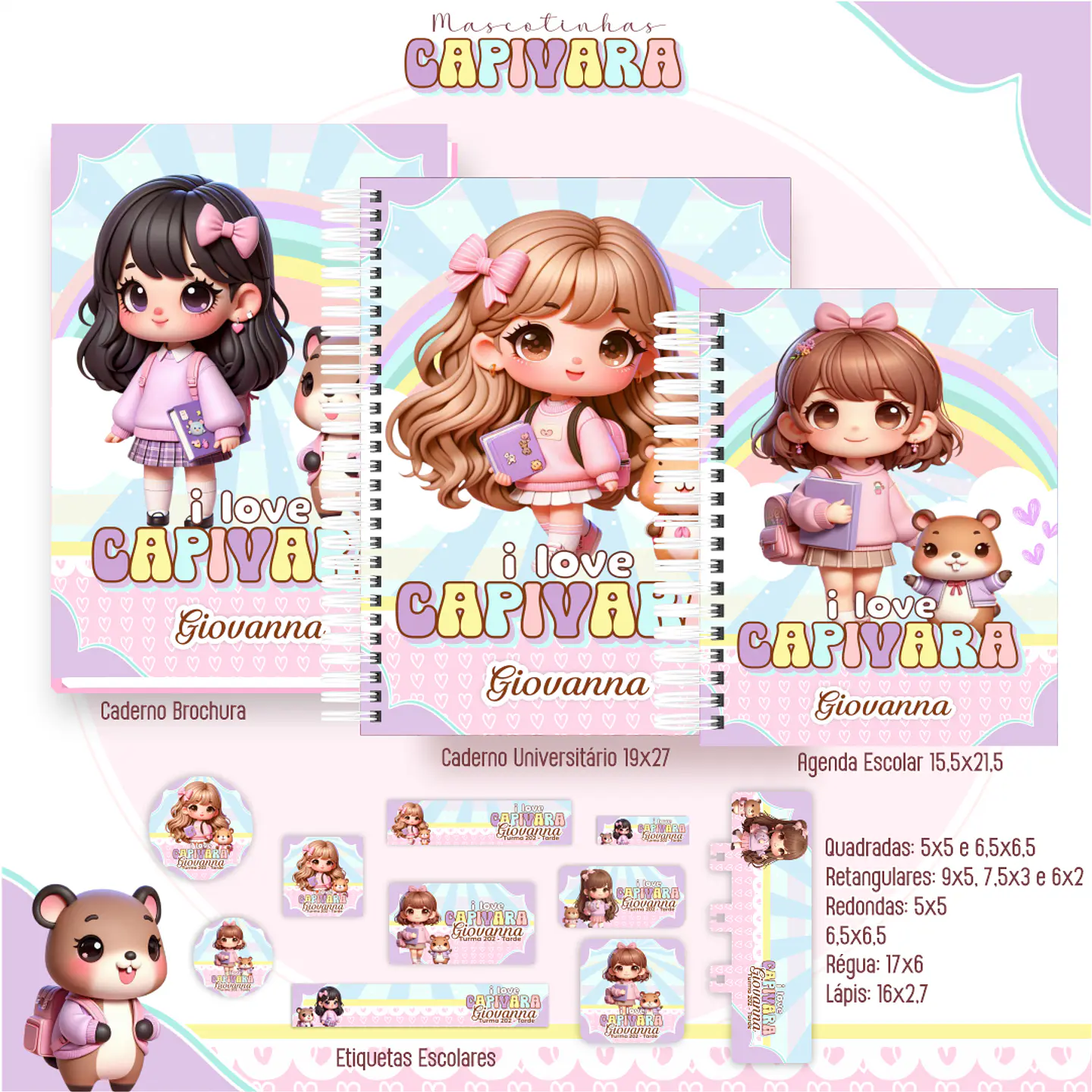 Arquivo Combo Escolar Mascotes IA 2026 - 15 Temas - Pamella 5