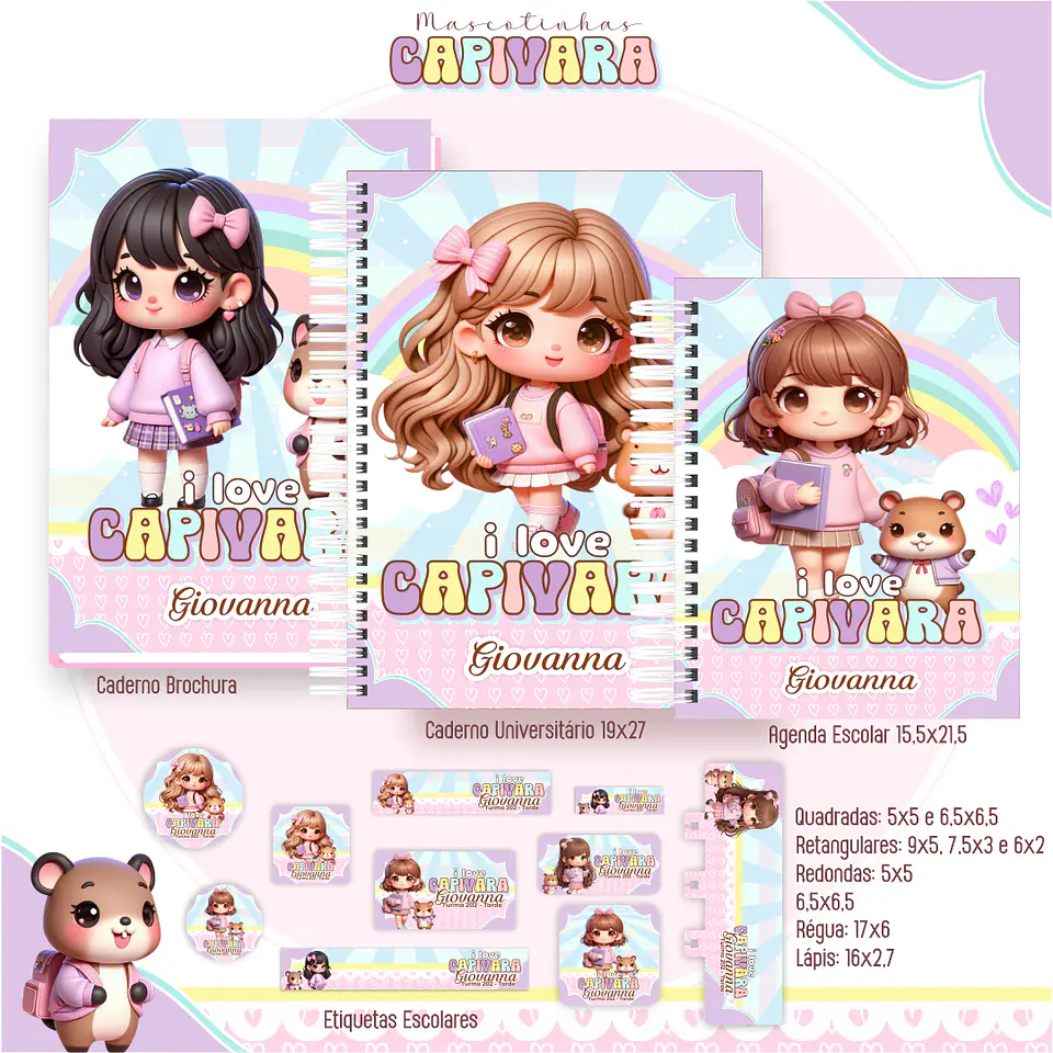 Arquivo Combo Escolar Mascotes IA 2026 - 15 Temas - Pamella 5
