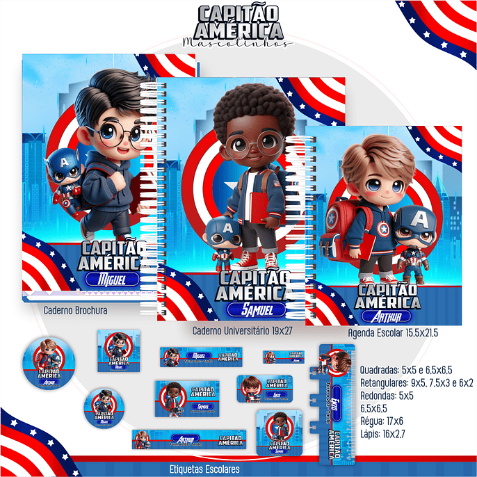 Arquivo Combo Escolar Mascotes IA 2026 - 15 Temas - Pamella 12