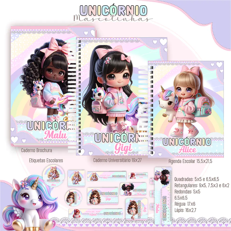 Arquivo Combo Escolar Mascotes IA 2026 - 15 Temas - Pamella 13