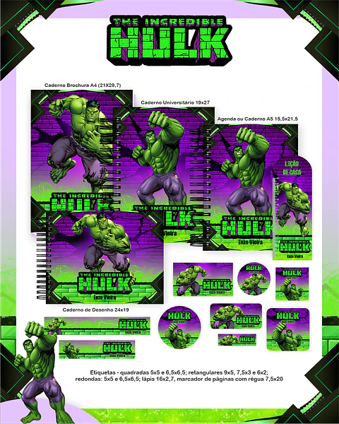 Arquivo Combo O Incrivel Hulk - Pamella