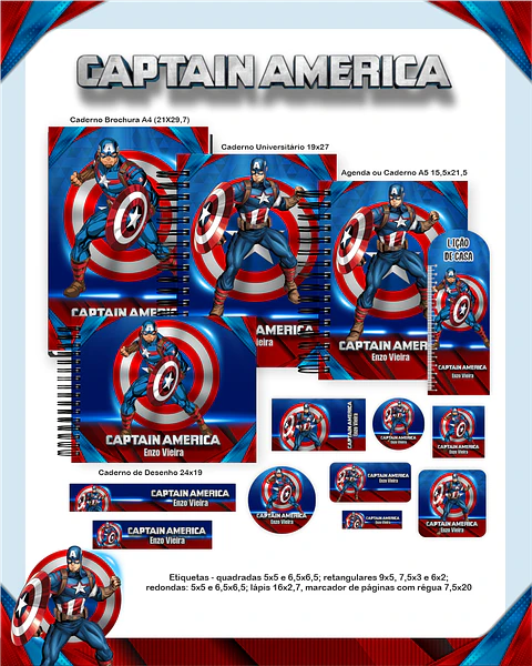 Arquivo Combo Capitão América  - Pamella