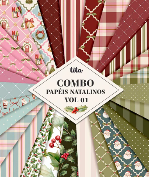 Kit Digital Natal de Luz Combo Papéis 01 - TITA