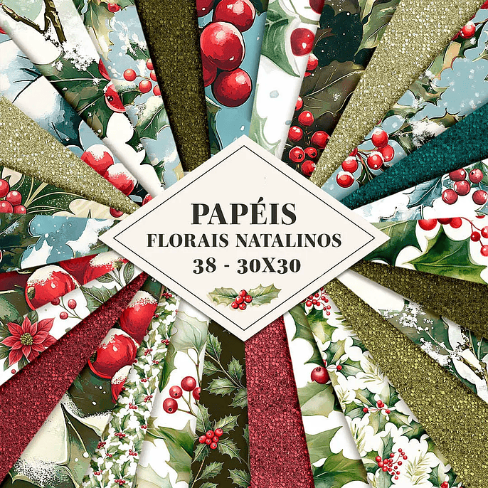 Kit Digital Natal de Luz Combo Papéis 01 - TITA 7