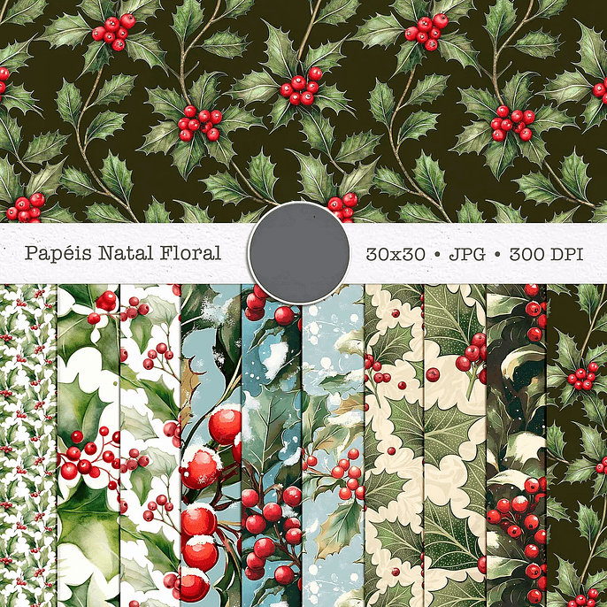 Kit Digital Natal de Luz Combo Papéis 01 - TITA 8