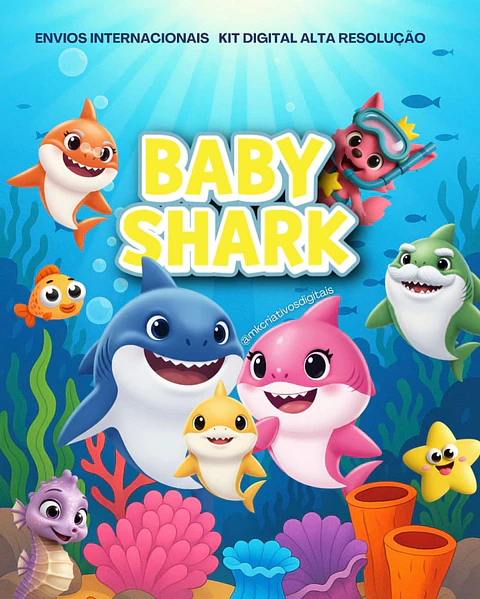 Kit Digital Baby Shark - MK Criativos