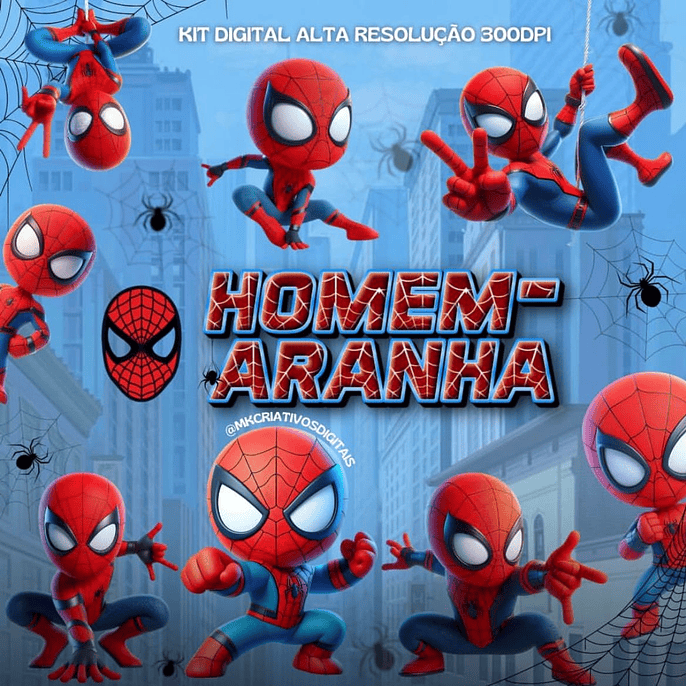 Kit Digital Homem Aranha - MK Criativos 1