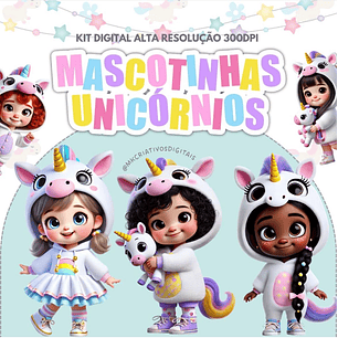 Kit Digital Mascotinhos Unicórnios - MK Criativos