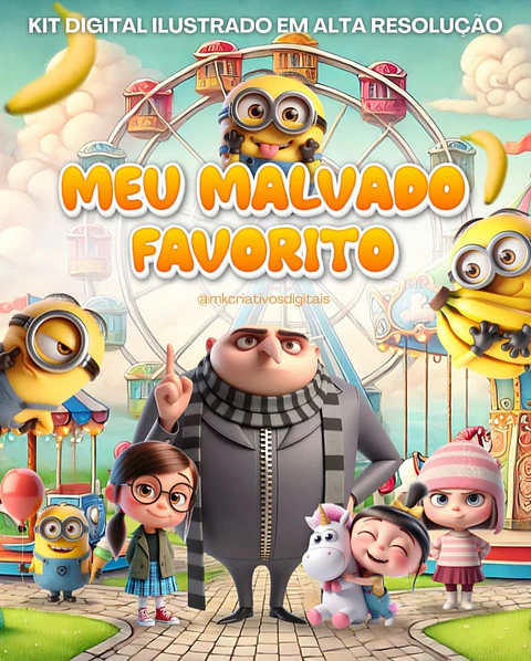 Kit Digital Meu Malvado Favorito - MK Criativos
