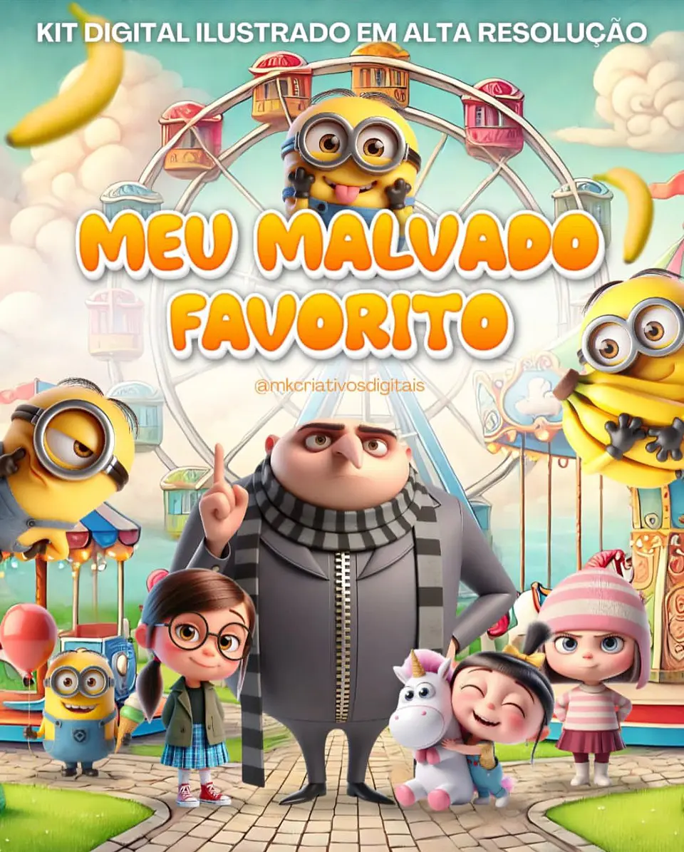 Kit Digital Meu Malvado Favorito - MK Criativos 1