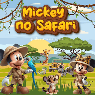 Kit Digital Mickey no Safari - MK Criativos