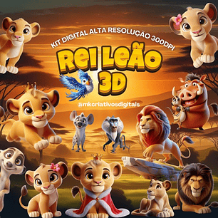 Kit Digital Rei Leão 3D - MK
