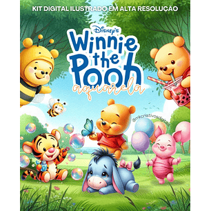 Kit Digital Ursinho Pooh Aquarela - MK