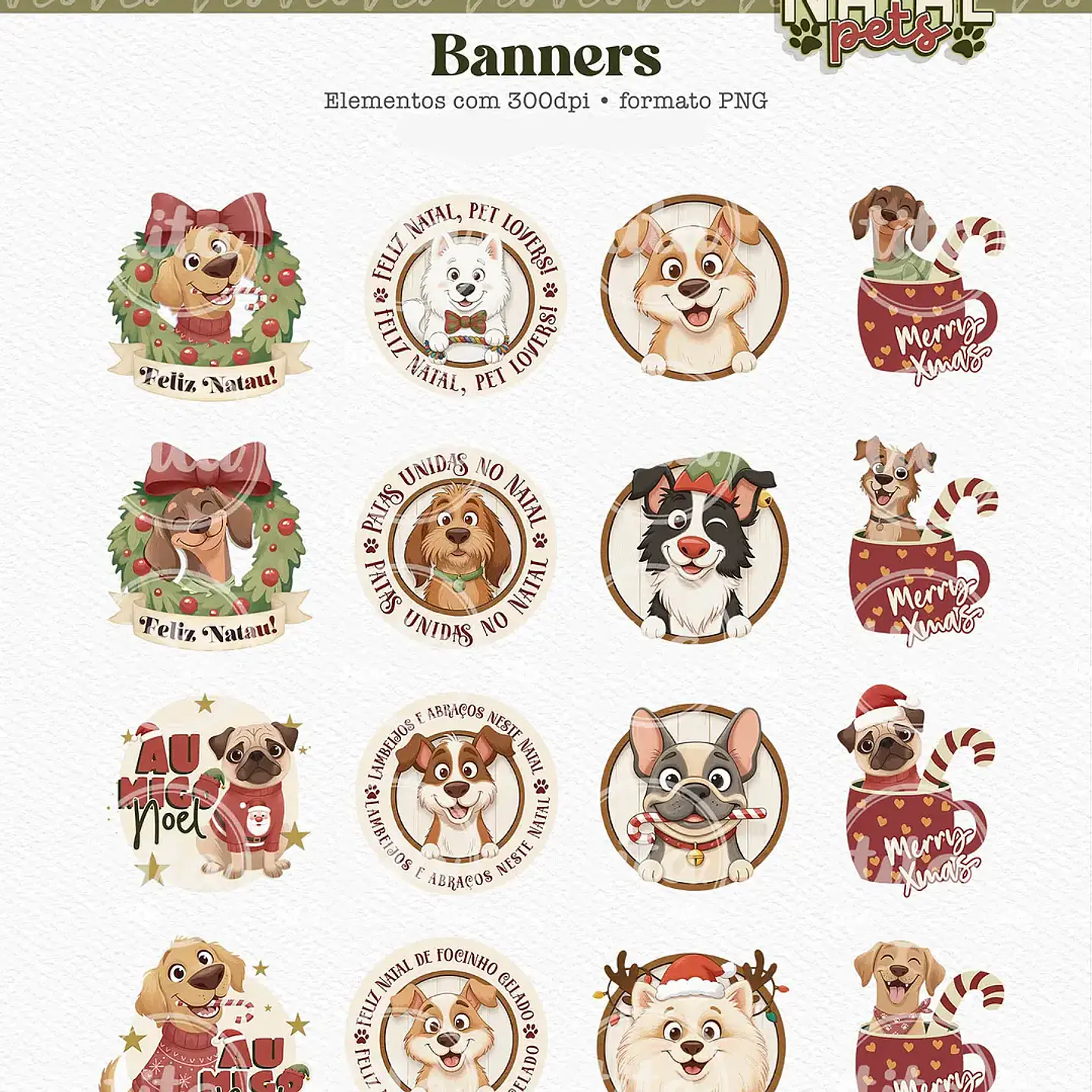 Kit Digital Natal Pets 6