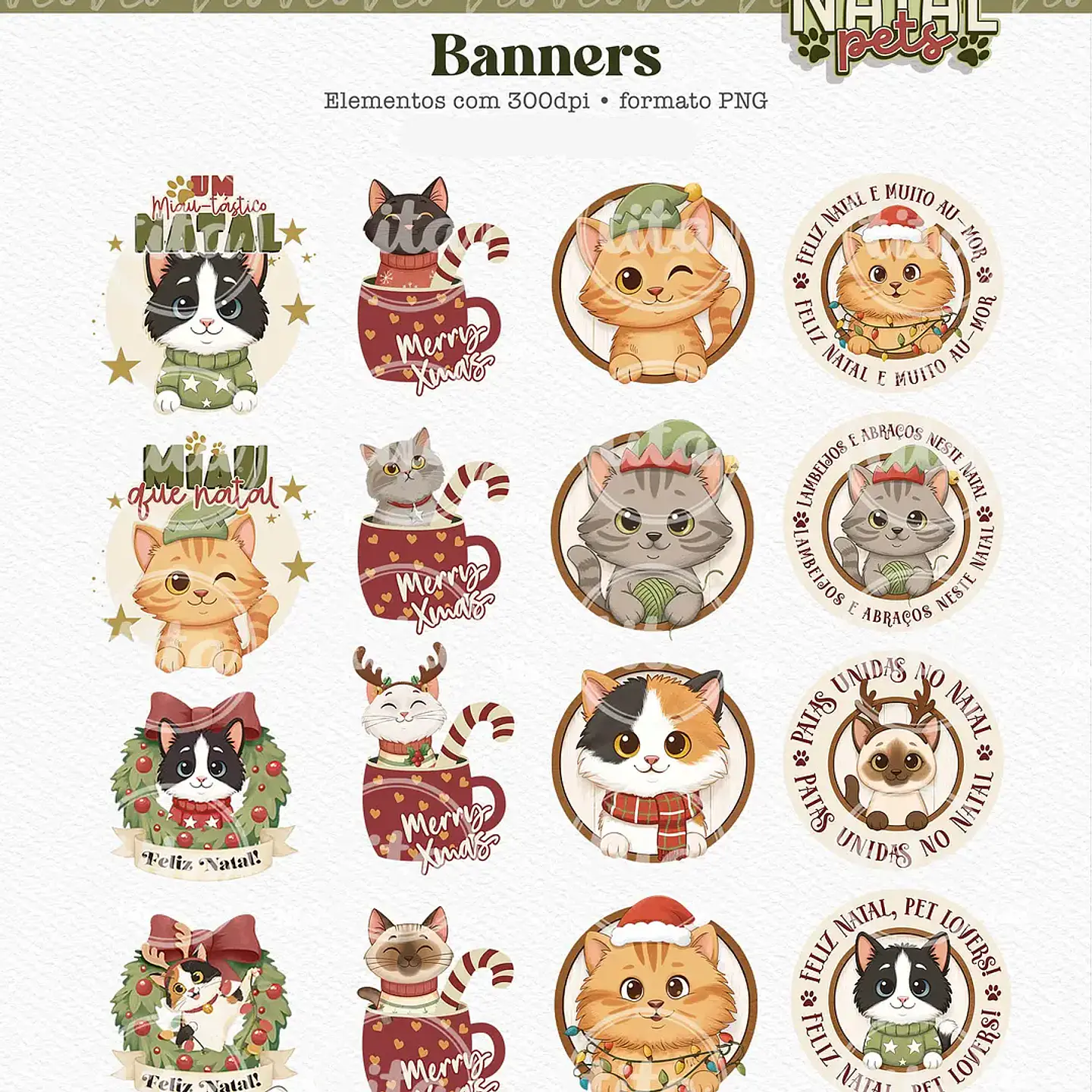 Kit Digital Natal Pets 7