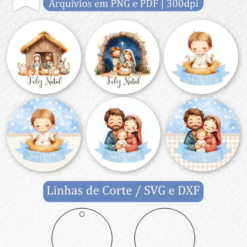 Arquivo Natal Tag Cristão Redonda 6cm - Balloon 5