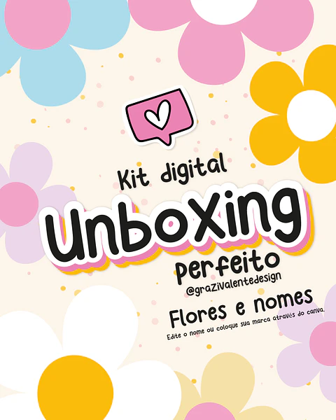 Kit Digital Unboxing Perfeito Flores e Nomes - Graziela Valente
