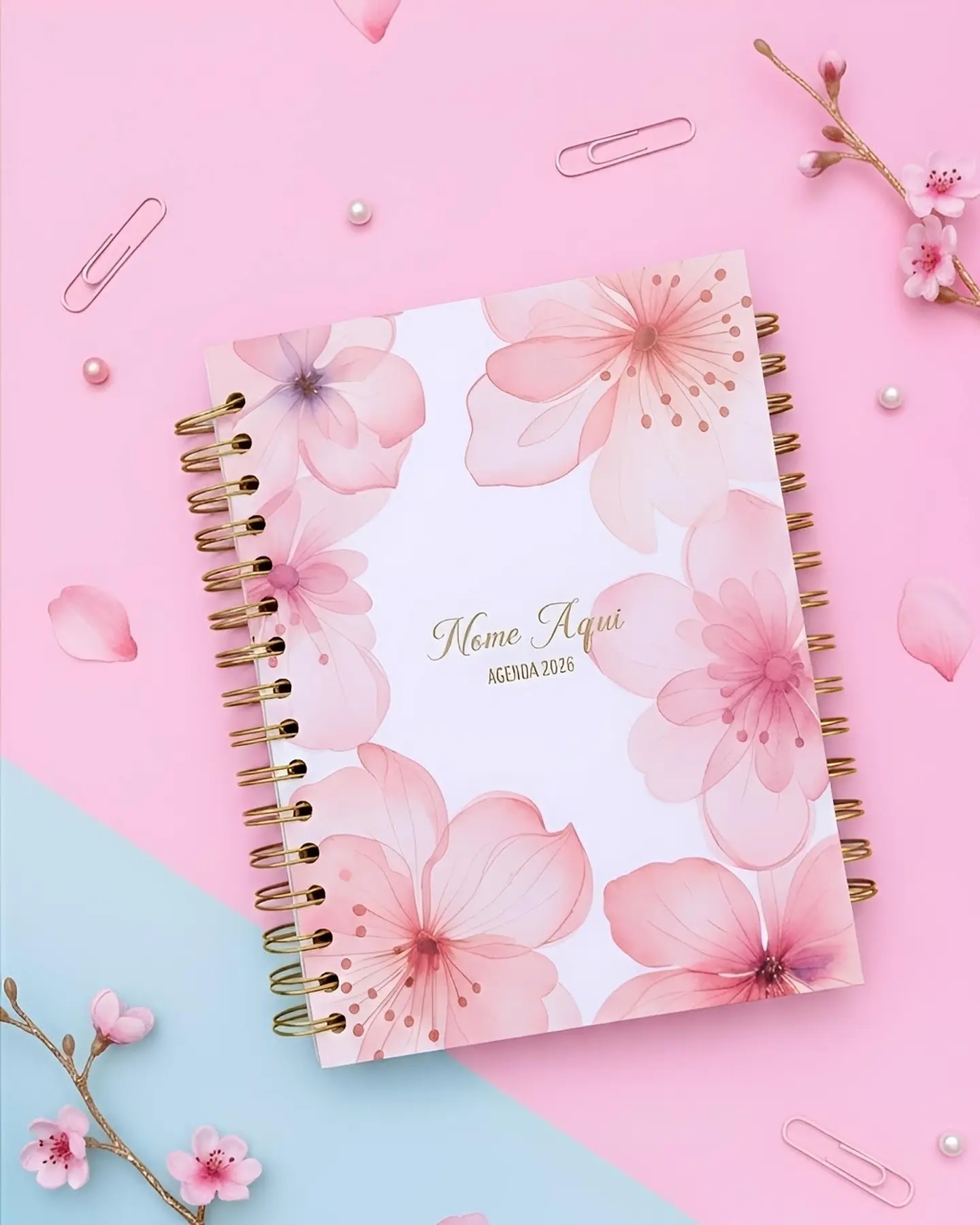 Arquivo Agenda 2026 Dupla Especial Flowers Floral - Le Poly 1