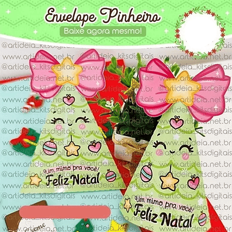 Arquivo Natal Envelope Pinheiro - Art Ideia 1