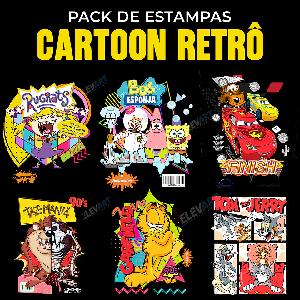 Arquivo Estampas Cartoon Retrô - Elevart Packs 1