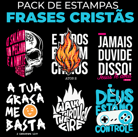 Arquivo Pack de Estampas Frases Cristãs - Elevart Packs