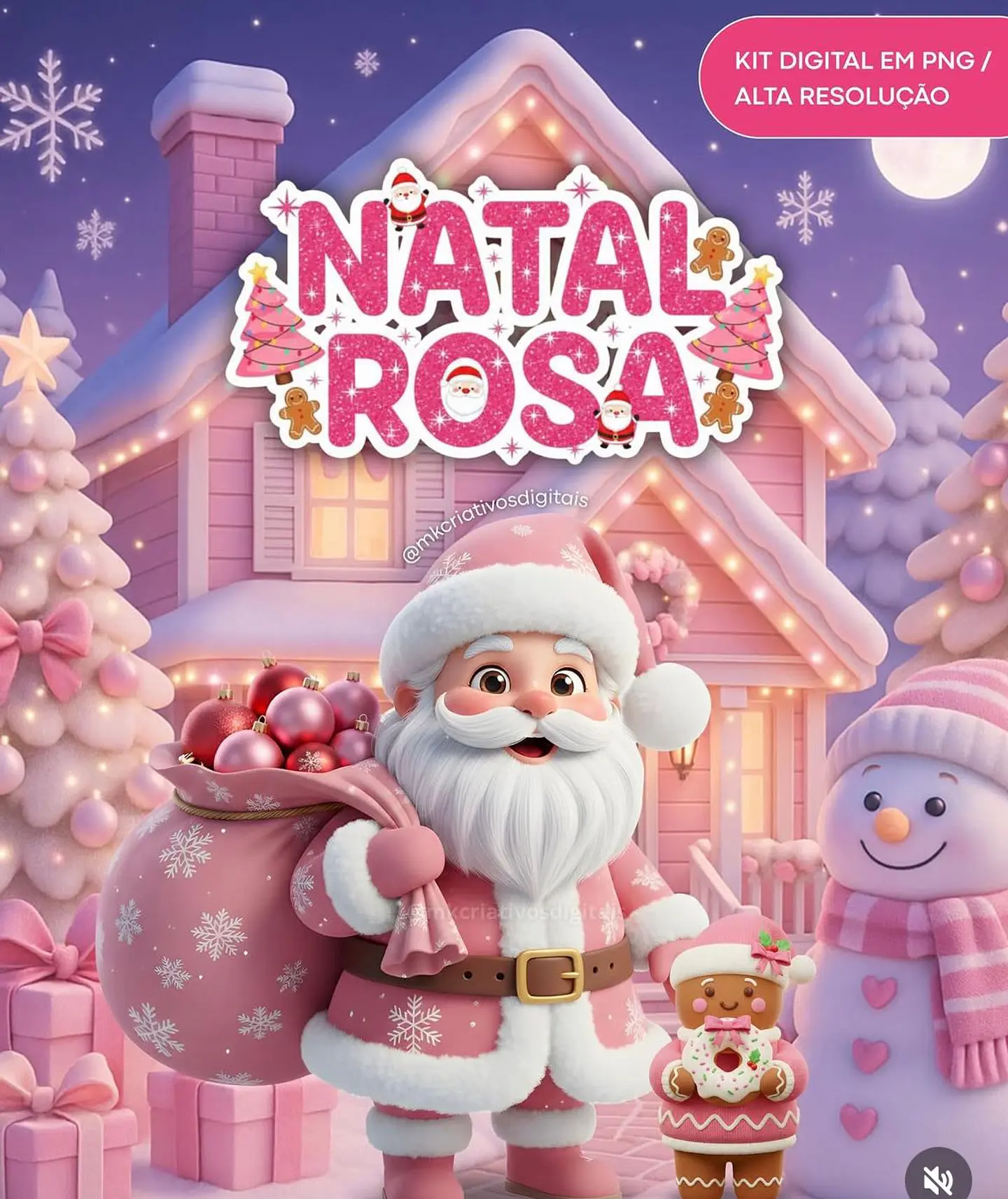 Kit Digital Natal Rosa - Mk Criativos 1