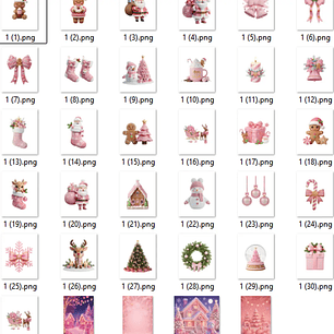 Kit Digital Natal Rosa - Mk Criativos