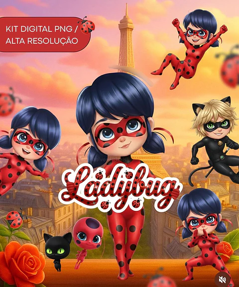 Kit Digital Ladybug - Mk Criativos