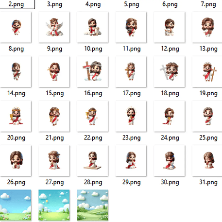 Kit Digital Jesus Cute 3D - Mi Kits 2