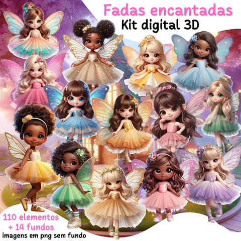 Kit Digital Fadas Encantadas - Mi Kits