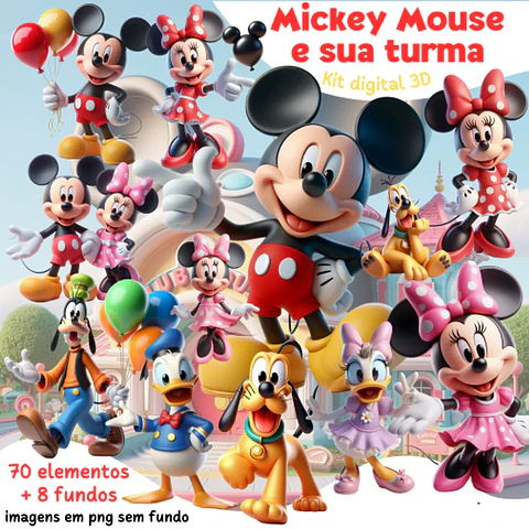 Kit Digital Mickey Mouse e Sua Turma - Mi Kits