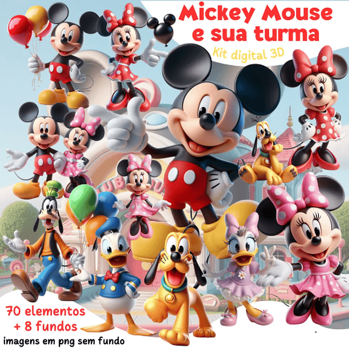 Kit Digital Mickey Mouse e Sua Turma - Mi Kits 1