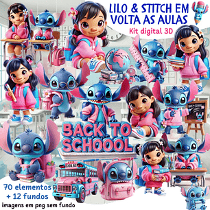 Kit Digital Lilo & Stitch em Volta ás Aulas - Mi Kits