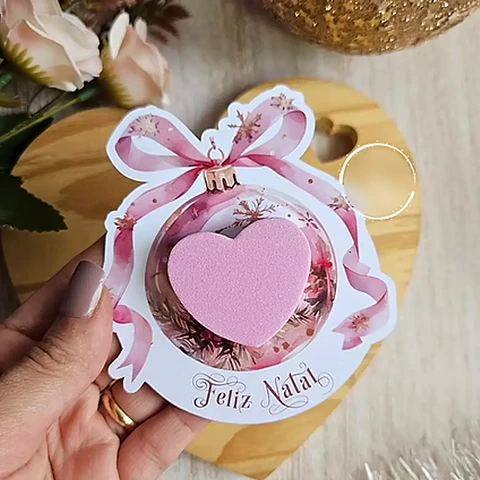 Arquivo Natal Rosa Card Lixa de Unha Coração - Bella Ideia