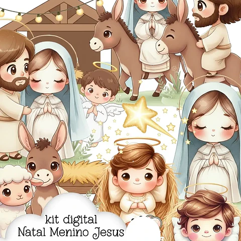 Kit Digital Natal Menino Jesus - Abelhinha