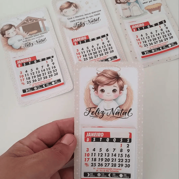 Kit Digital Natal Cristão Cartão Calendário - Abelhinha 1