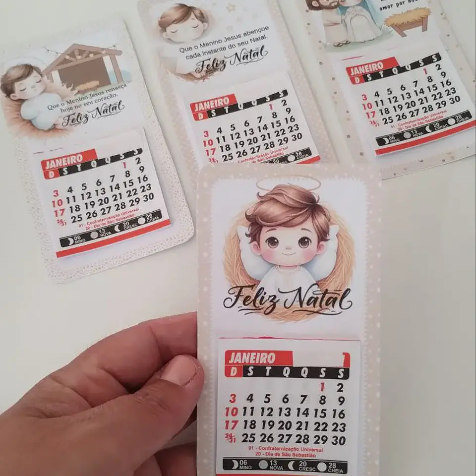 Kit Digital Natal Cristão Cartão Calendário - Abelhinha 1