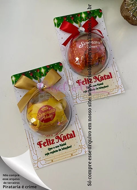 Arquivo Natal Card Esfera para Bombom - Crisolart