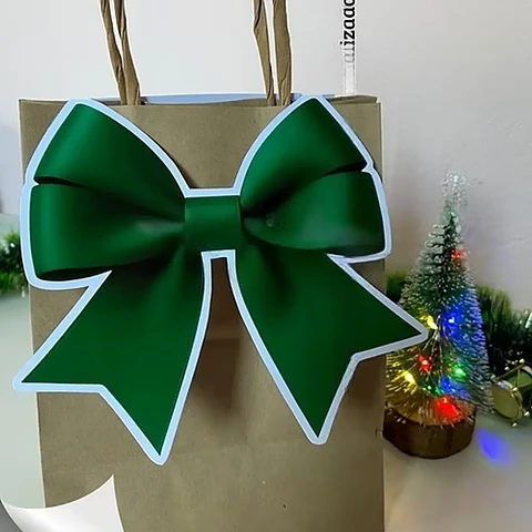 Arquivo Natal Laço Verde Natal para Sacola - Crisolart