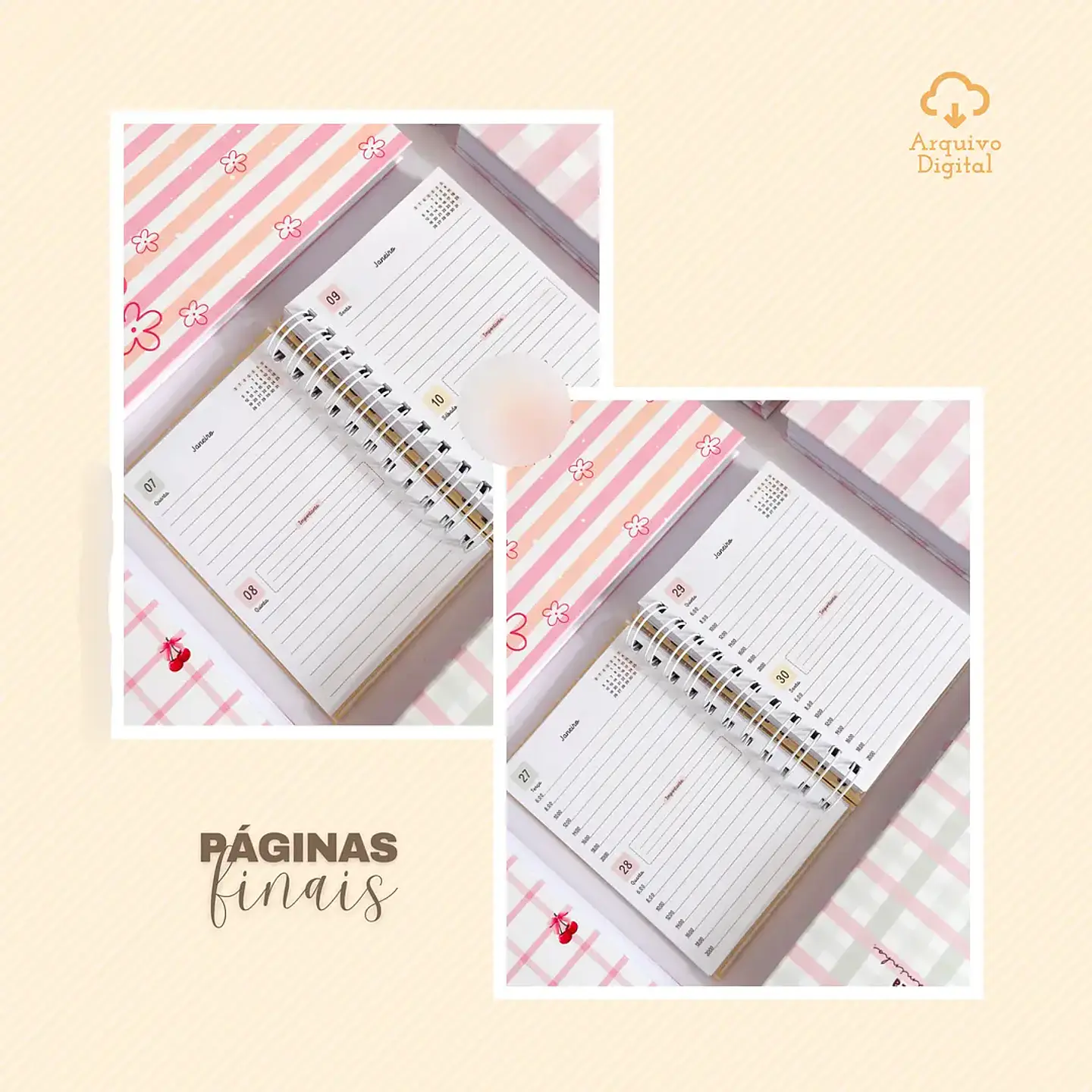 Arquivo Combo Agendas Fofas Datadas e Não Datadas - Sara 10