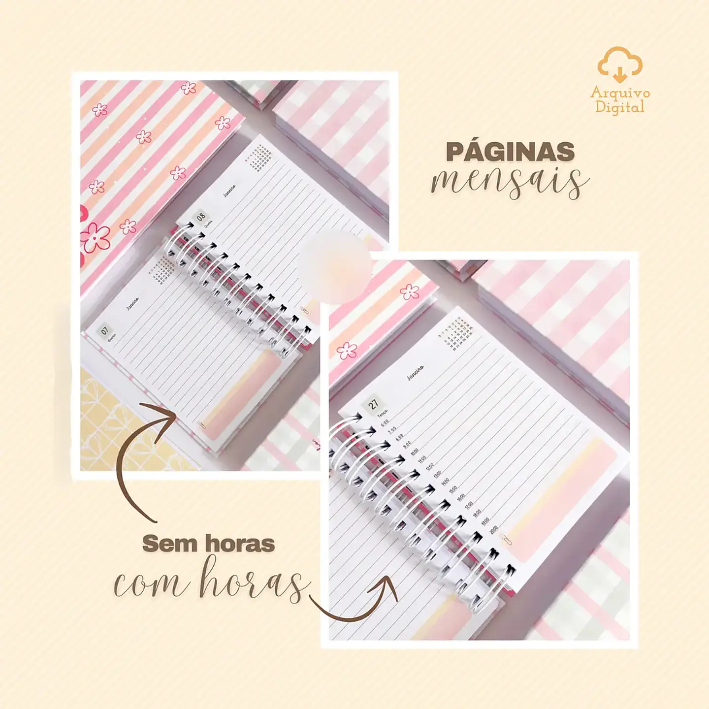 Arquivo Combo Agendas Fofas Datadas e Não Datadas - Sara 12