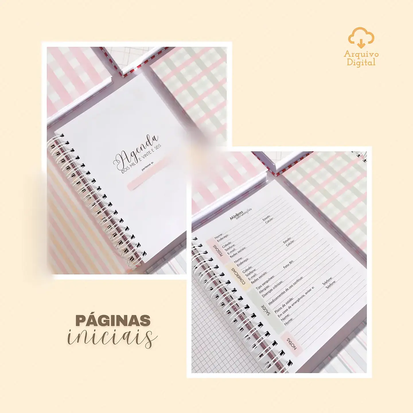 Arquivo Combo Agendas Fofas Datadas e Não Datadas - Sara 13