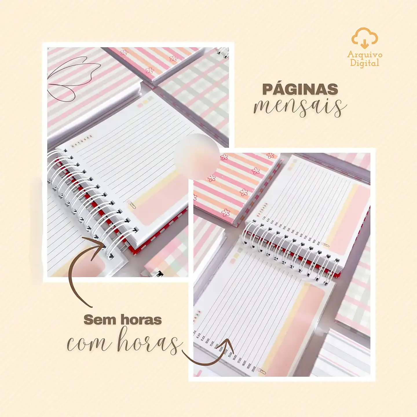 Arquivo Combo Agendas Fofas Datadas e Não Datadas - Sara 17