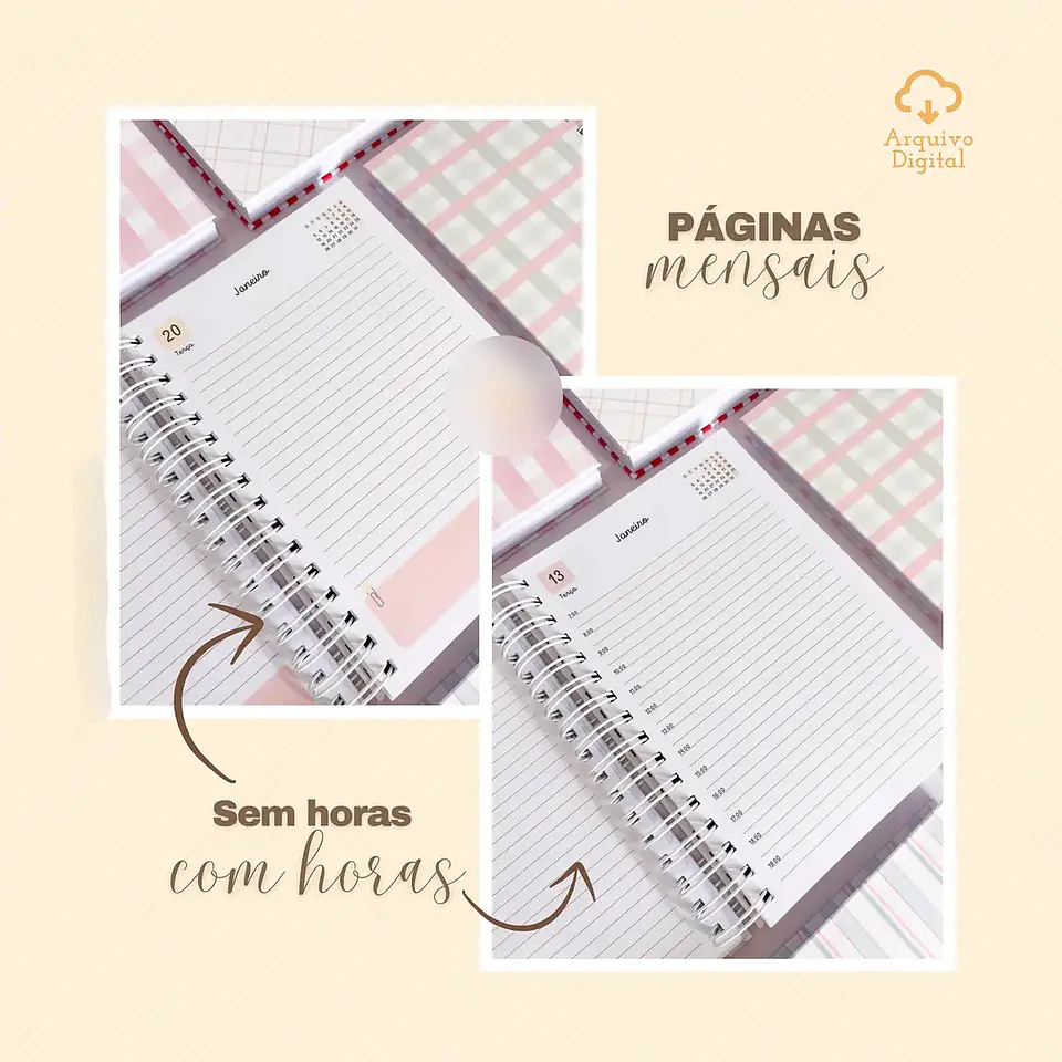 Arquivo Combo Agendas Fofas Datadas e Não Datadas - Sara 19