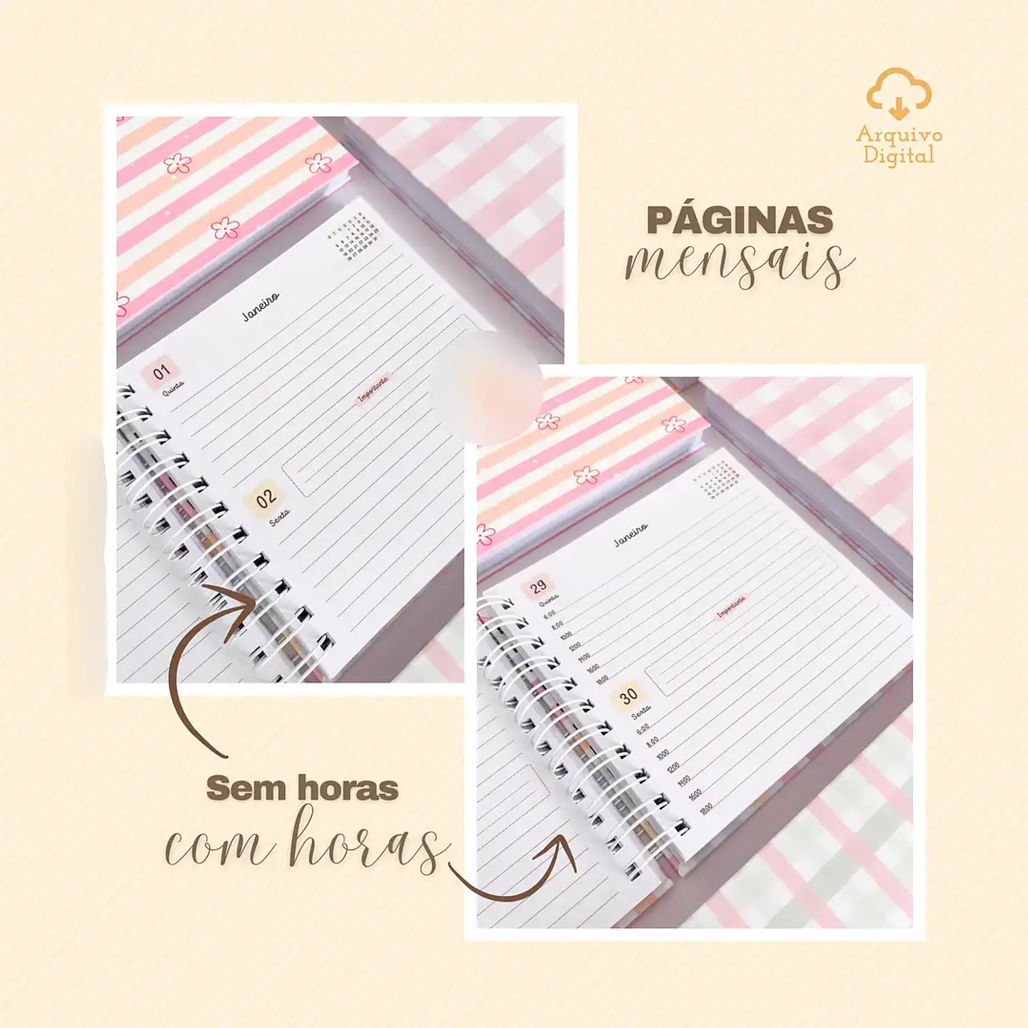 Arquivo Combo Agendas Fofas Datadas e Não Datadas - Sara 21