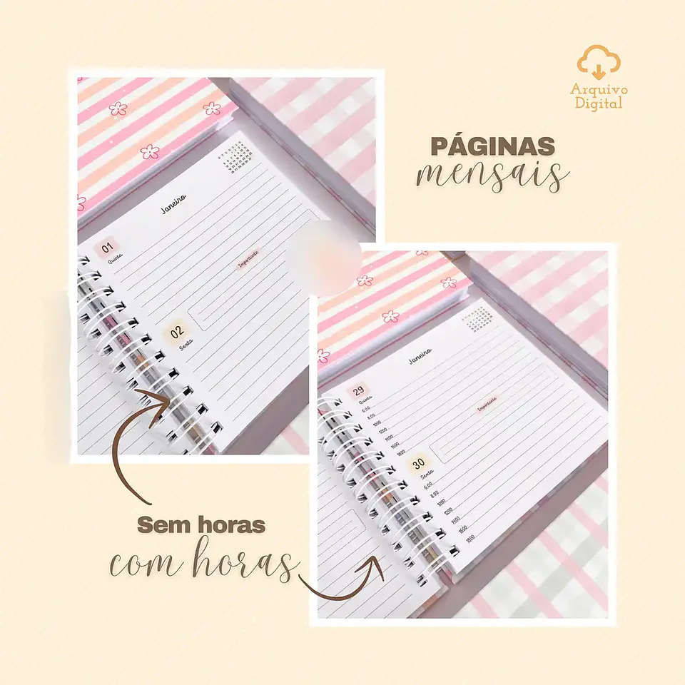 Arquivo Combo Agendas Fofas Datadas e Não Datadas - Sara 21