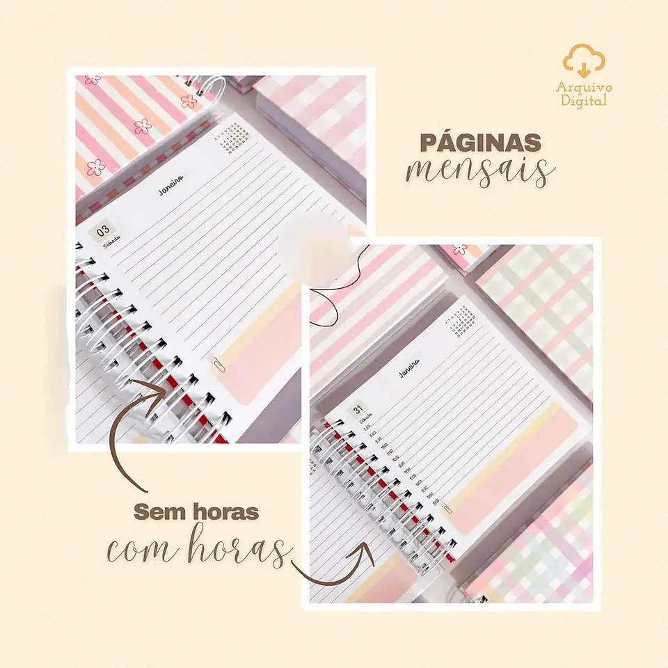 Arquivo Combo Agendas Fofas Datadas e Não Datadas - Sara 24