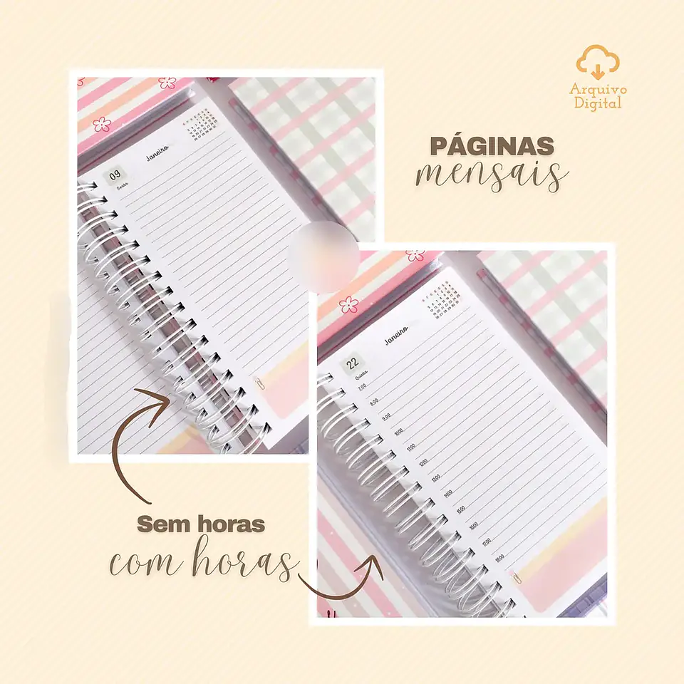 Arquivo Combo Agendas Fofas Datadas e Não Datadas - Sara 28